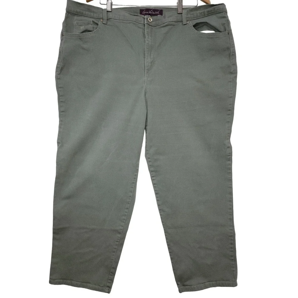 Gloria Vanderbilt Amanda Denim Jeans Womens Pockets Stretch‎ Gray Size 24 W